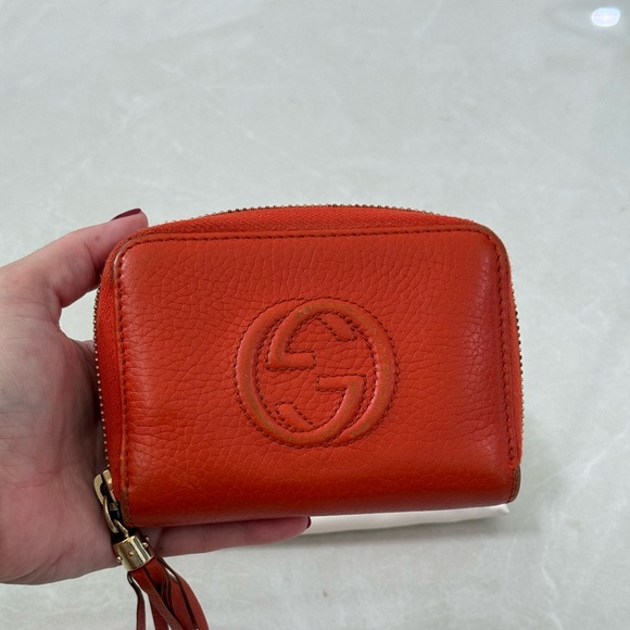 Gucci orange zipper wallet - Picture 5 of 8